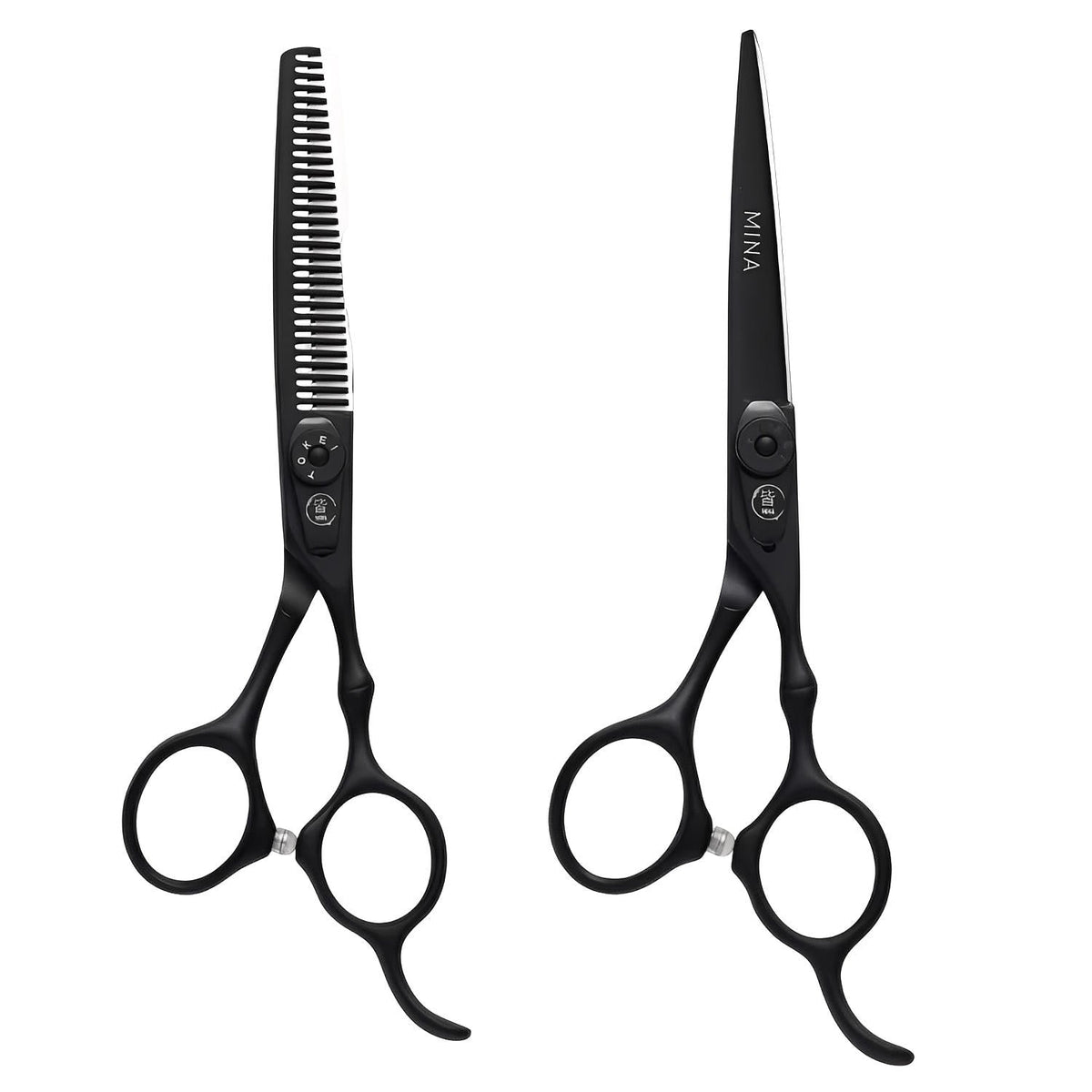 Mina Timeless Hairdressing Matte Black Scissor Set & Kit (SKU: MIN-TML-S55)