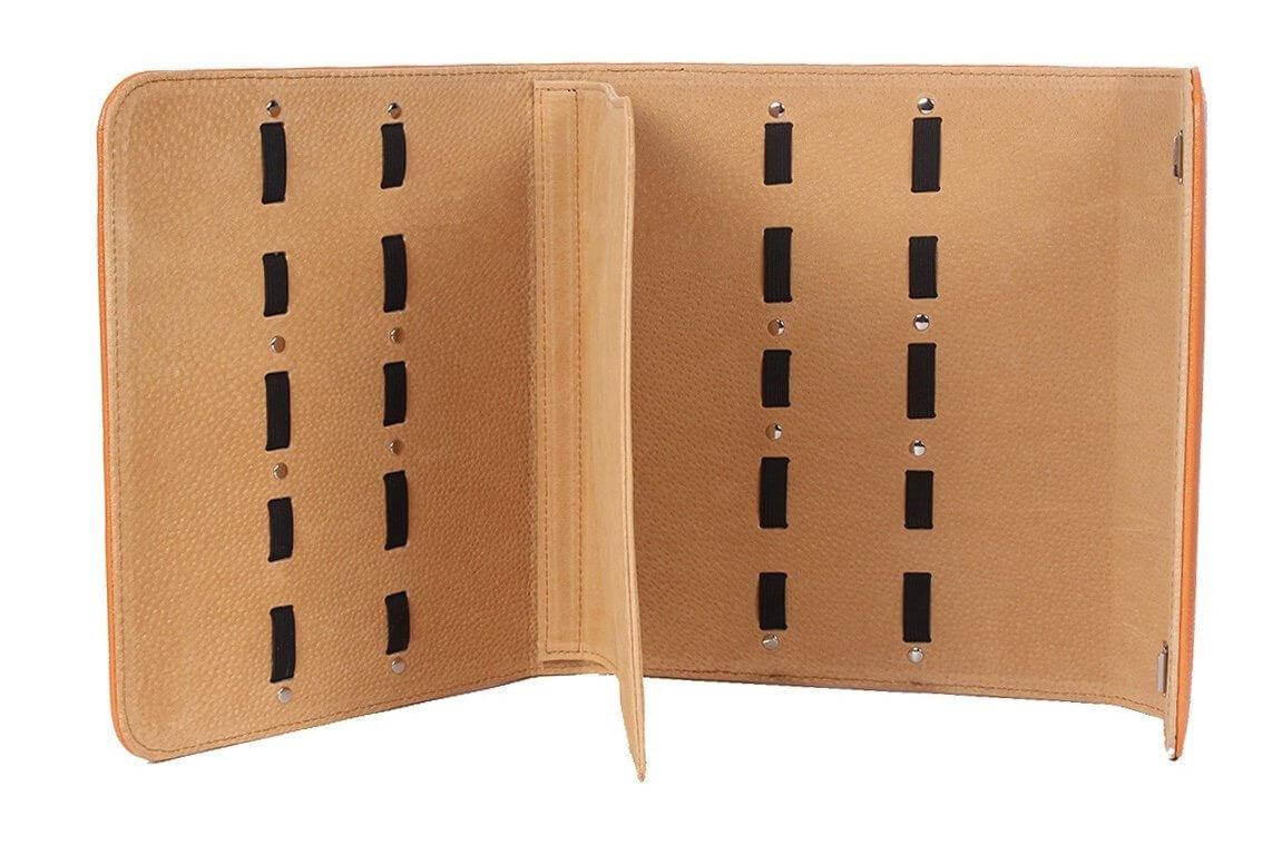 Premium JP Leather Scissor Case: 10 Piece Scissor Protector in - Leather Pouch For Hair Stylists &amp; Barbers