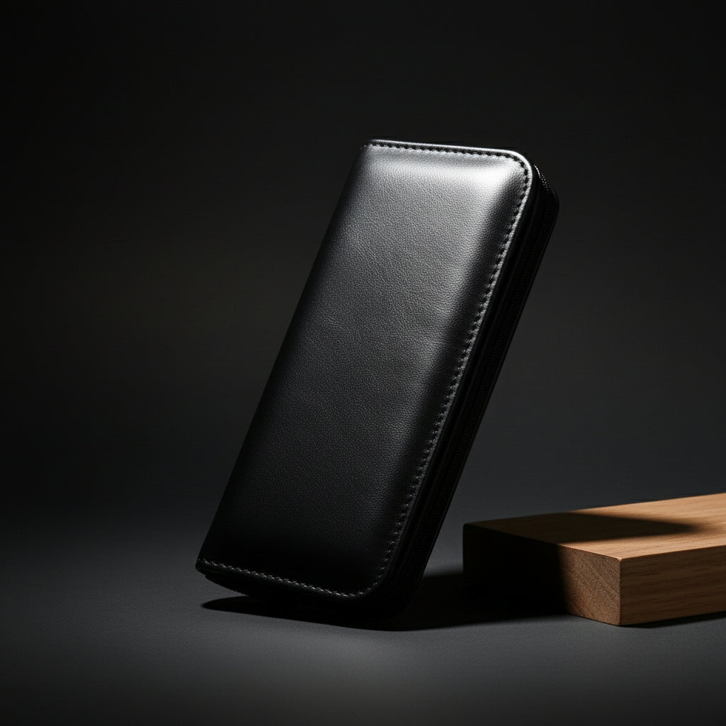 2pc Leather Scissors Case in - Leather Pouch For Hair Stylists &amp; Barbers