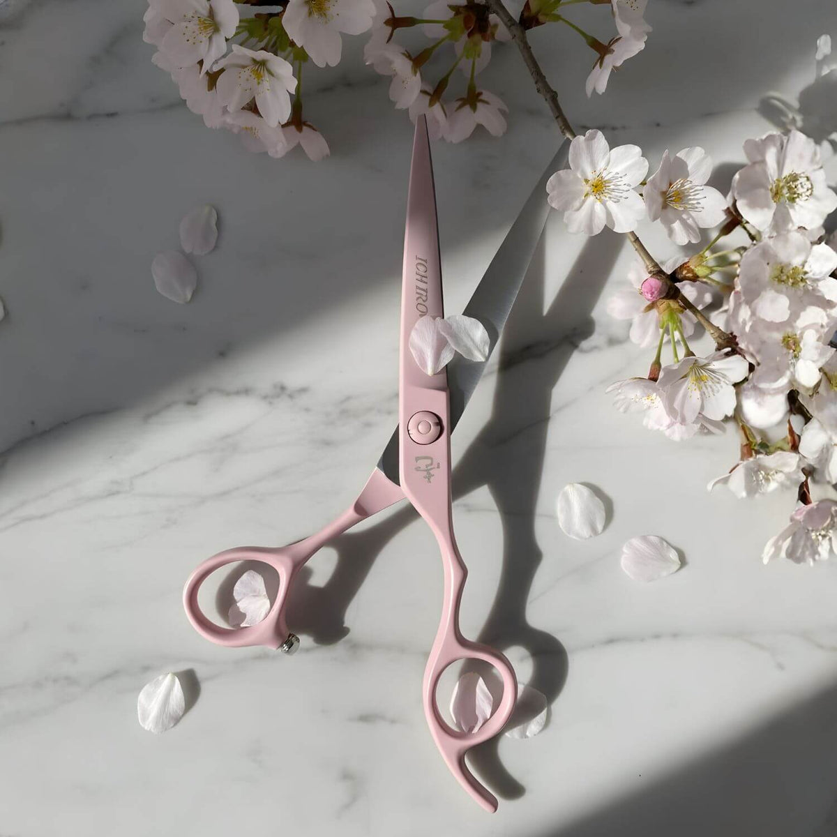 Ichiro Pastel Pink Hair Cutting and Thinning Scissor Set From Japan (SKU: ICH-PNK-S50) 
