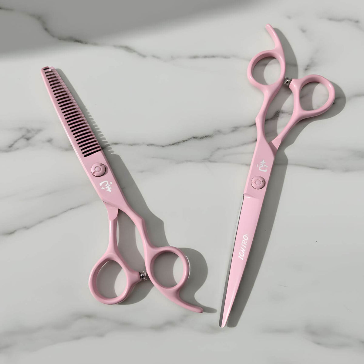 Ichiro Pastel Pink Hair Cutting &amp; Thinning Scissors From Tokyo Japan (SKU: ICH-PNK-M5050) 