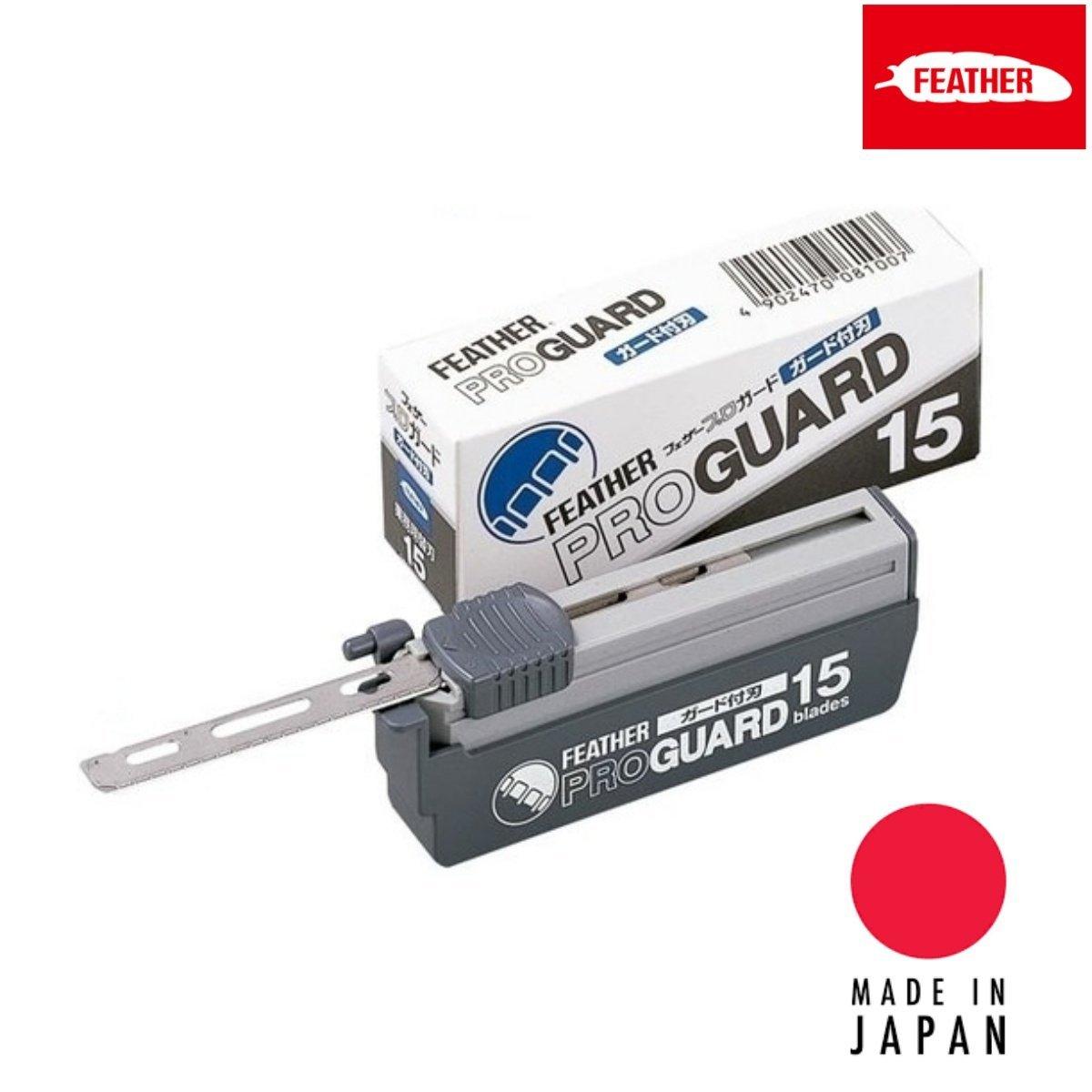 Feather Professional Guarded PG-15 Blades in - Styling Razor For Hair Stylists & Barbers