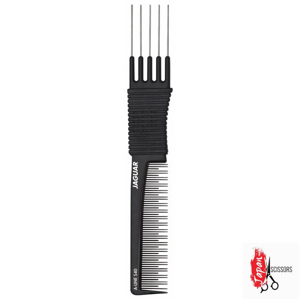 Jaguar A-Line Comb Black A540: Professional Ionic Metal Prong Teasing ...