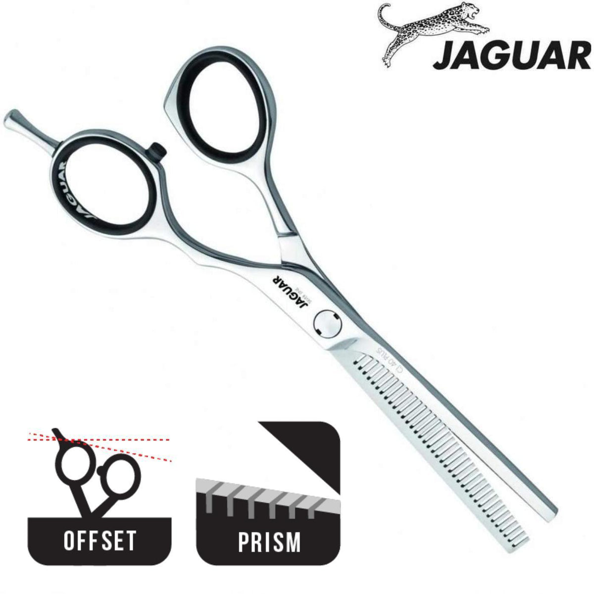Jaguar Silver Line CJ 40 Plus Left-Handed Offset Hair Thinning Scissors (SKU: JAG-99526)