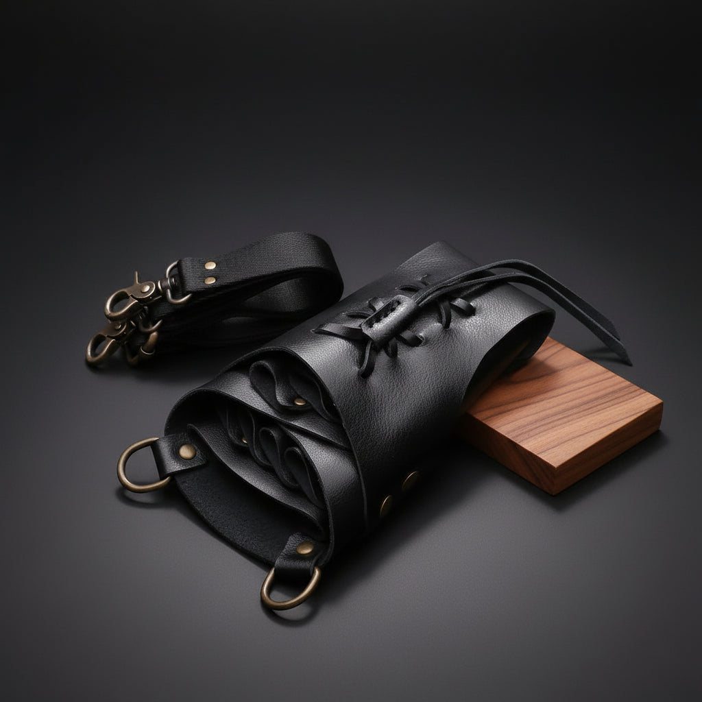 Juntetsu Cross-Laced Leather Holster - 5 Professional (SKU: JUN-CRSLC-5PC)