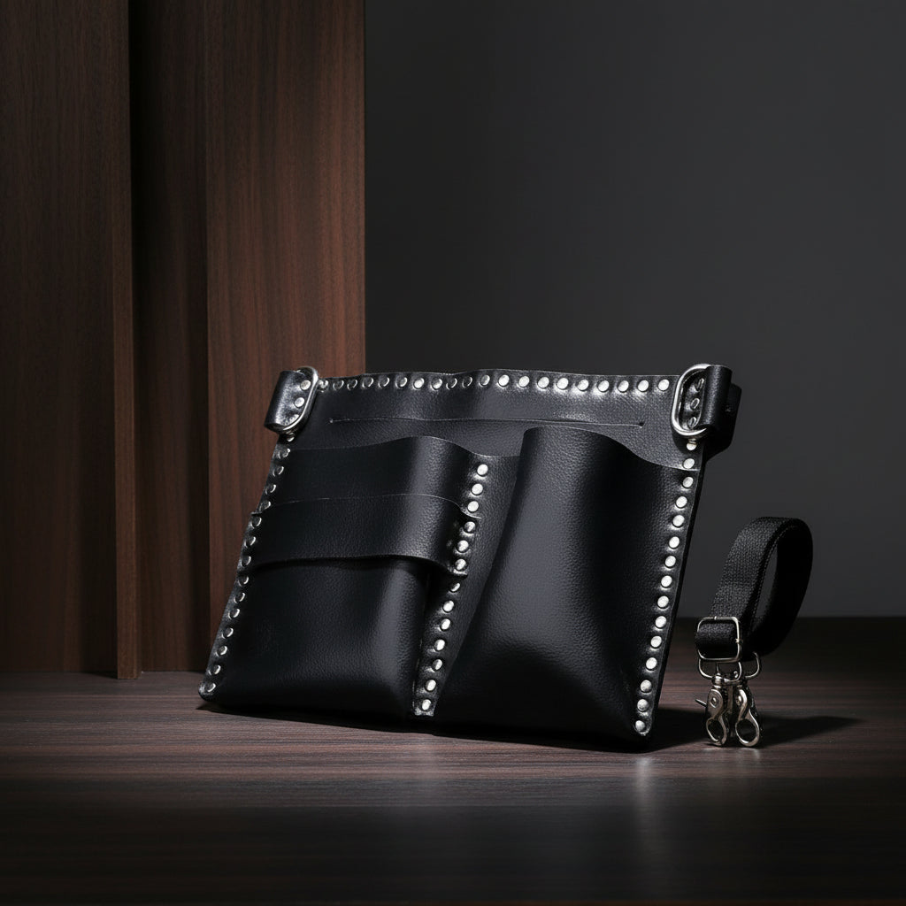 Juntetsu Kuro Flat Holster - 4 Professional Scissors (SKU: JUN-KURO-4PC)