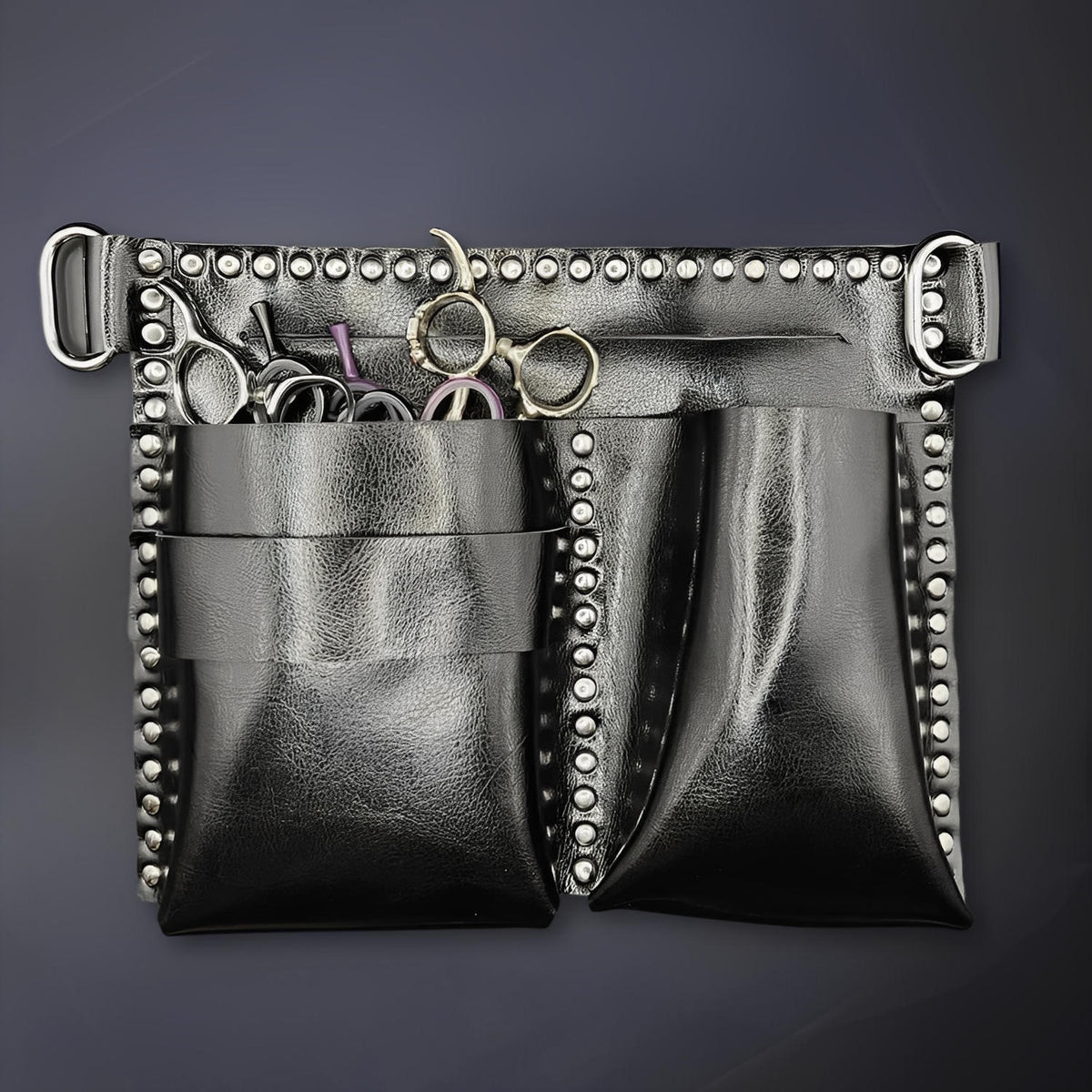 Juntetsu Kuro Flat Holster - 4 Professional Scissors (SKU: JUN-KURO-4PC)