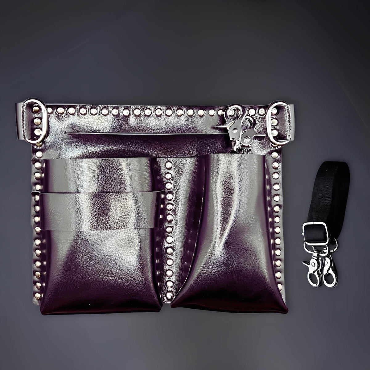 Juntetsu Kuro Flat Holster - 4 Professional Scissors (SKU: JUN-KURO-4PC)