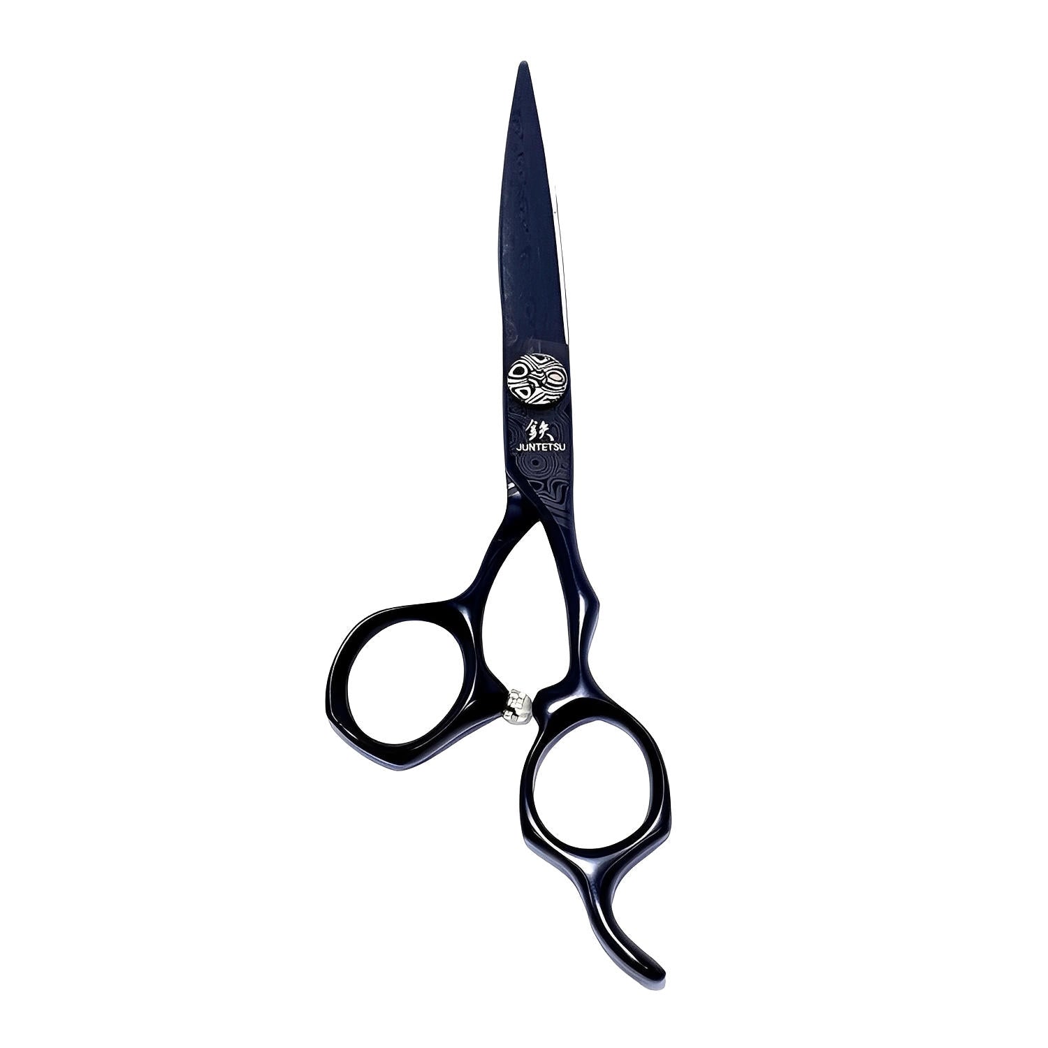 Juntetsu Matte Black Damascus Cutting Scissors (SKU: JUN-DAM-C60)