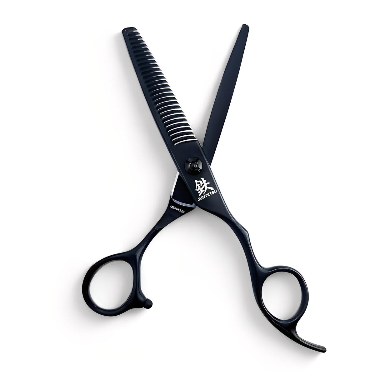 Juntetsu Matte Black Offset Thinning Scissors (SKU: JUN-JMTB-T30)
