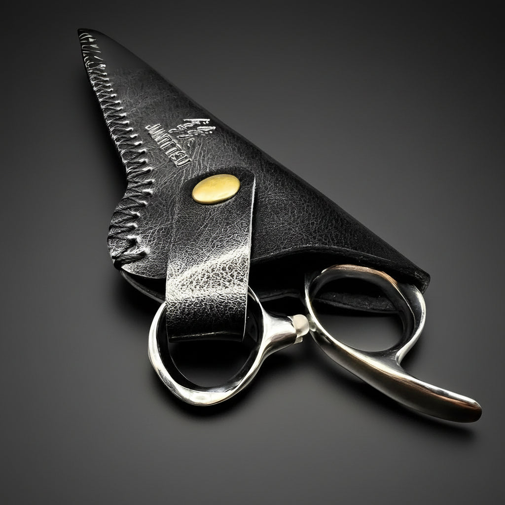 Juntetsu Single Scissor Protector - Classic Black Leather (SKU: JUN-JUNTETSU-J01-BLACK)