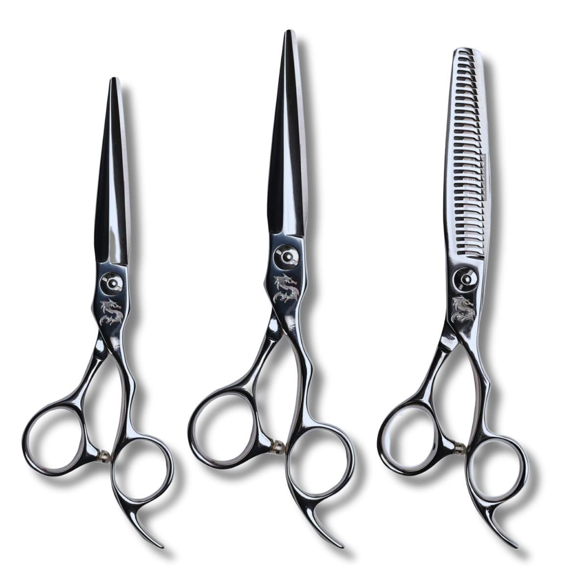 Kamisori Sword Hair Cutting & Thinning MASTER Scissor Set in - Hair Cutting & Thinning Scissors Set For Hair Stylists & Barbers