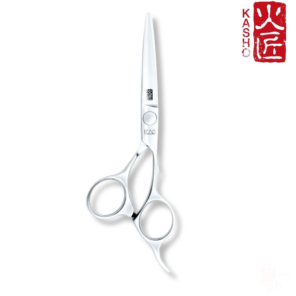 Kasho Chrome Offset Hair Cutting Scissors in - Hair Cutting Scissors For Hair Stylists &amp; Barbers (SKU: SCKCR55OS)
