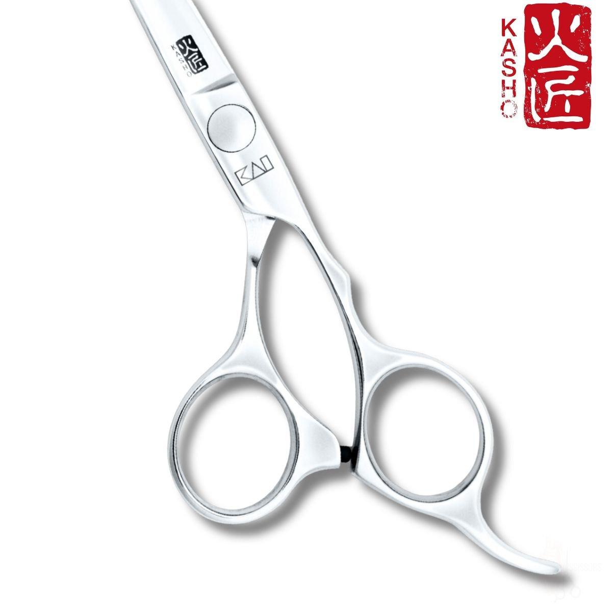 Kasho Chrome Offset Hair Cutting Scissors in - Hair Cutting Scissors For Hair Stylists &amp; Barbers (SKU: SCKCR55OS)