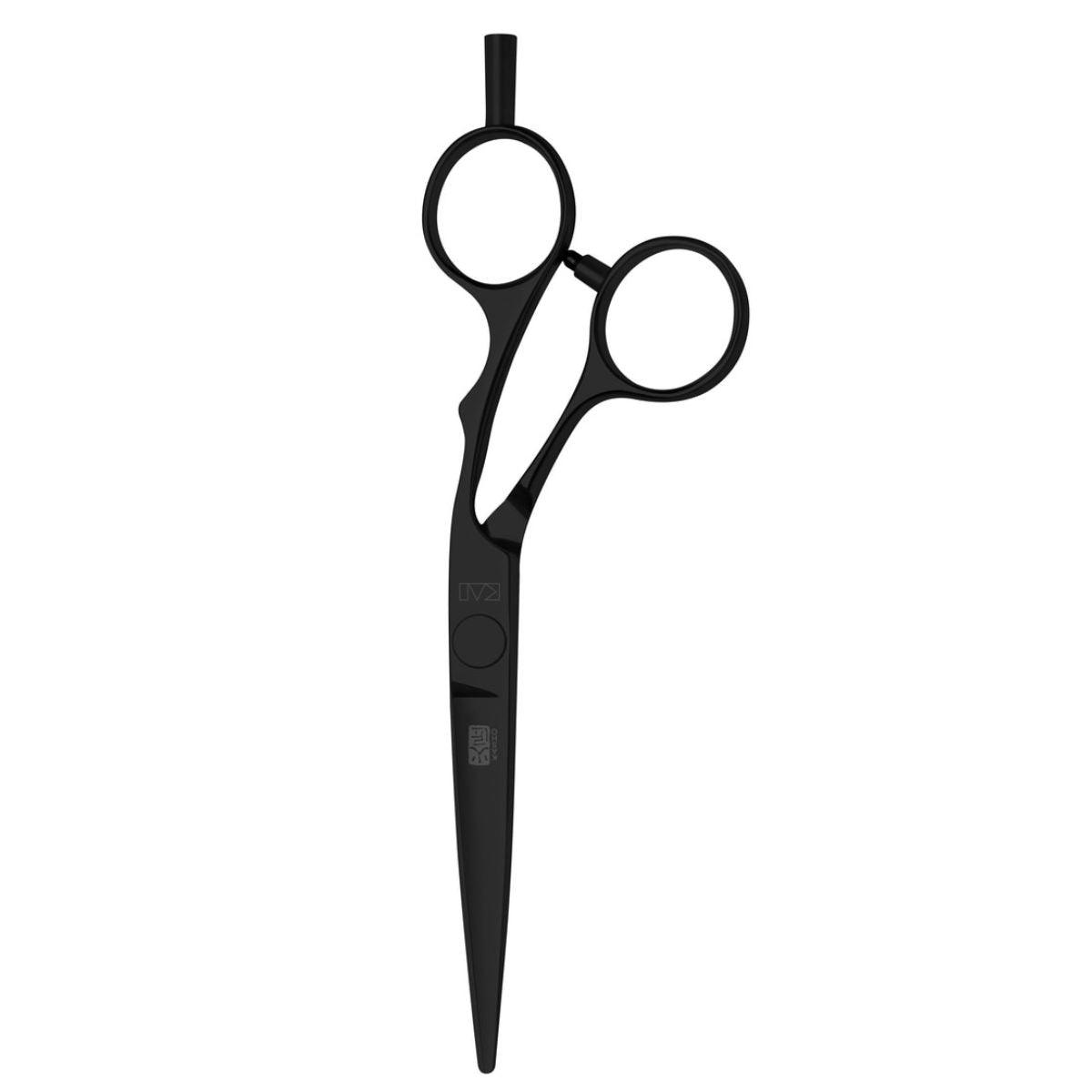 Kasho Silver Offset: BLACK Hair Cutting Scissors in - Hair Cutting Scissors For Hair Stylists &amp; Barbers (SKU: SCKSI55OSB)