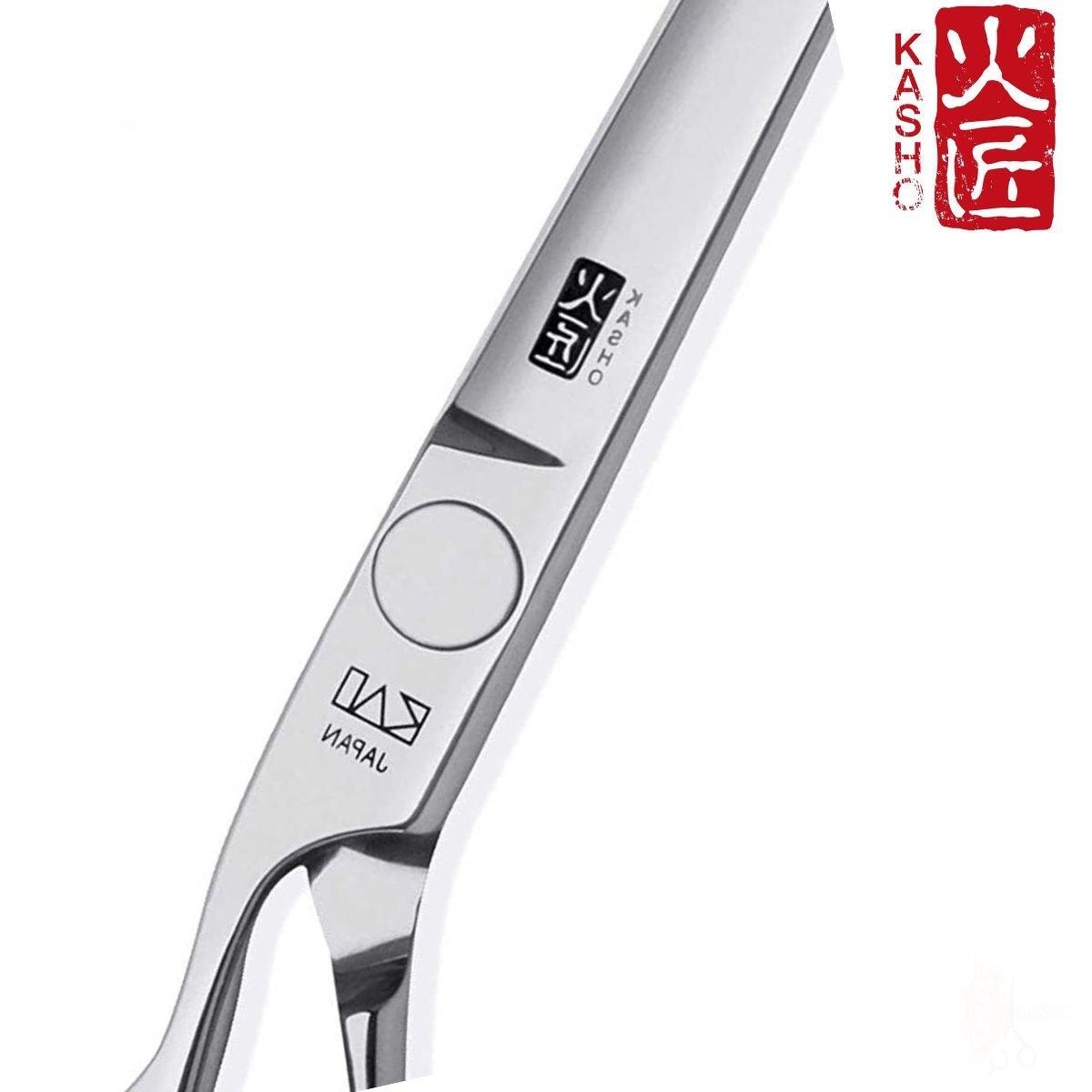 Kasho Silver Offset Hair Cutting Scissors in - Hair Cutting Scissors For Hair Stylists &amp; Barbers (SKU: SCKSI55OS)