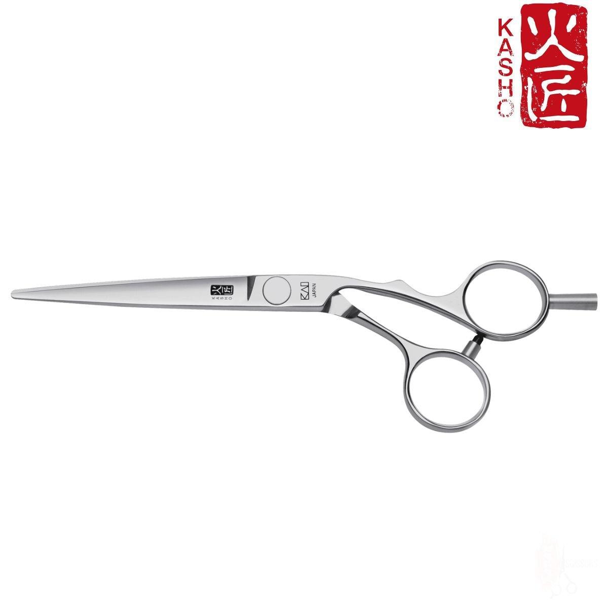 Kasho Silver Offset Hair Cutting Scissors in - Hair Cutting Scissors For Hair Stylists &amp; Barbers (SKU: SCKSI55OS)