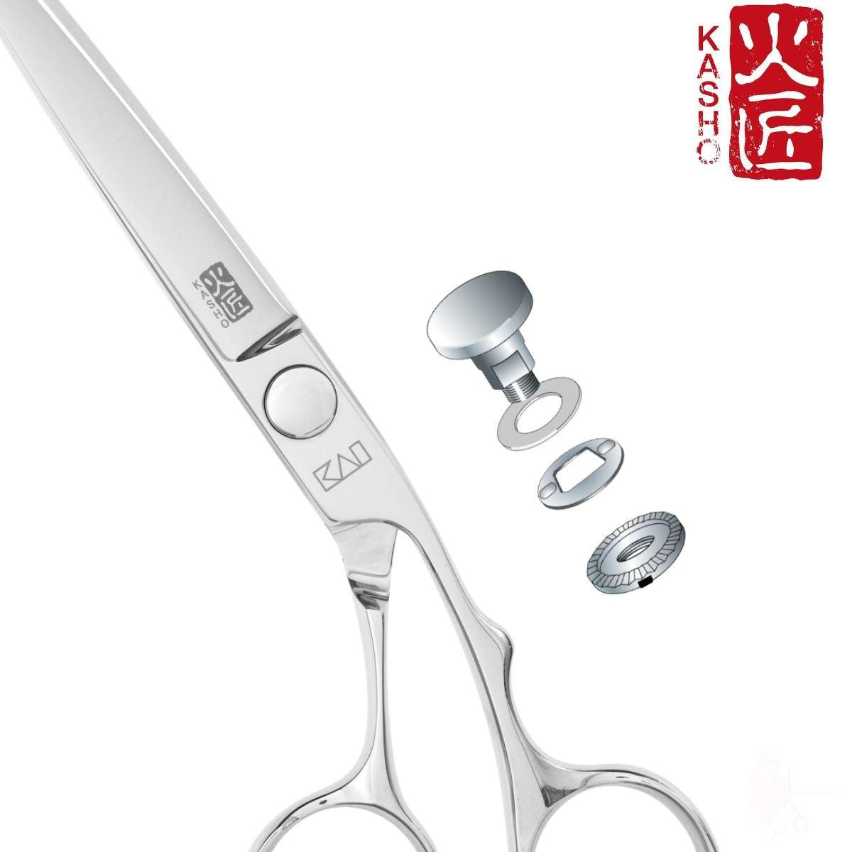 Kasho Silver Straight Hair Cutting Scissors in - Hair Cutting Scissors For Hair Stylists &amp; Barbers (SKU: SCKSI55S)