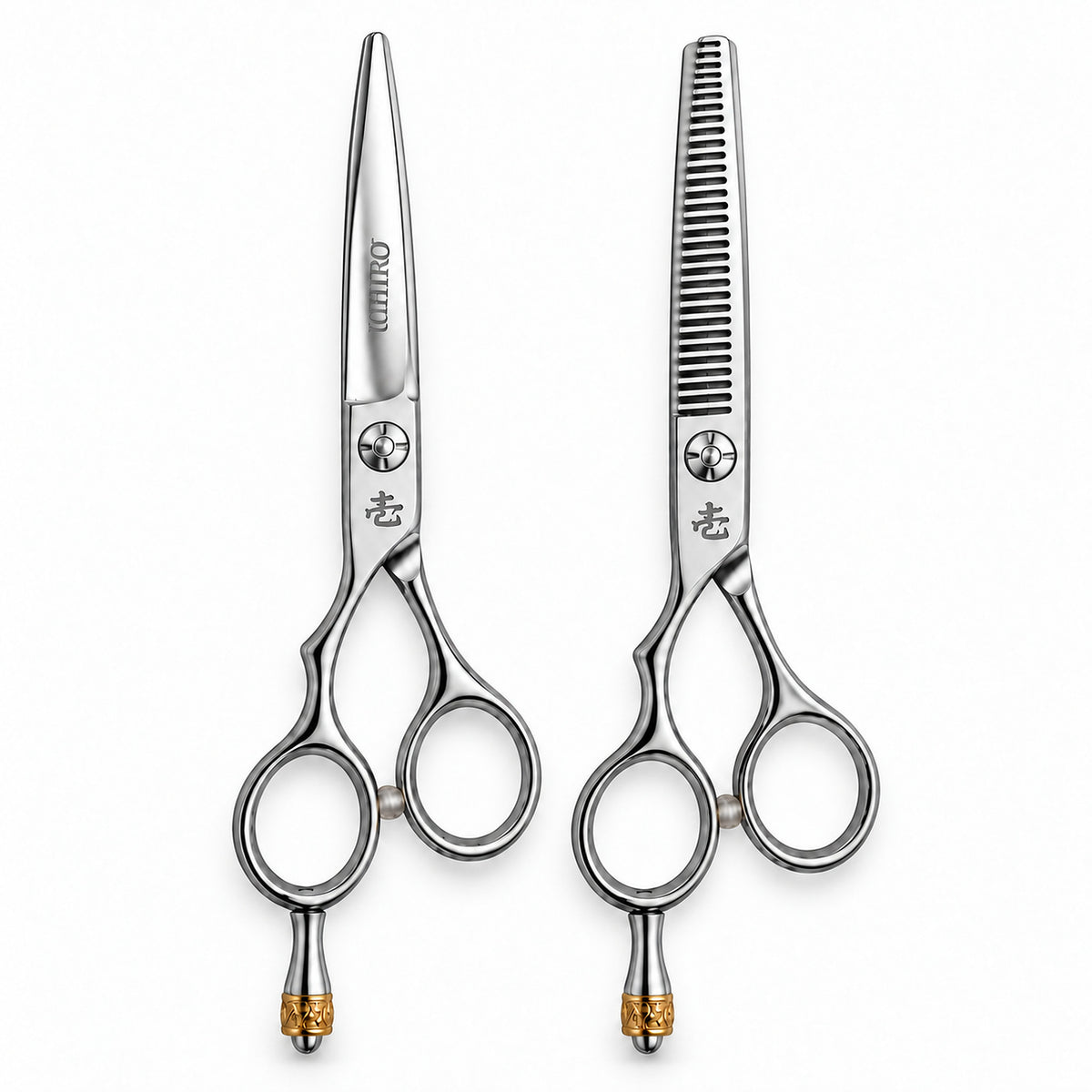 Left-handed Ichiro Crown cutting and thinning scissor set, Scissor Hub (SKU: ICH-CRN-LS55)