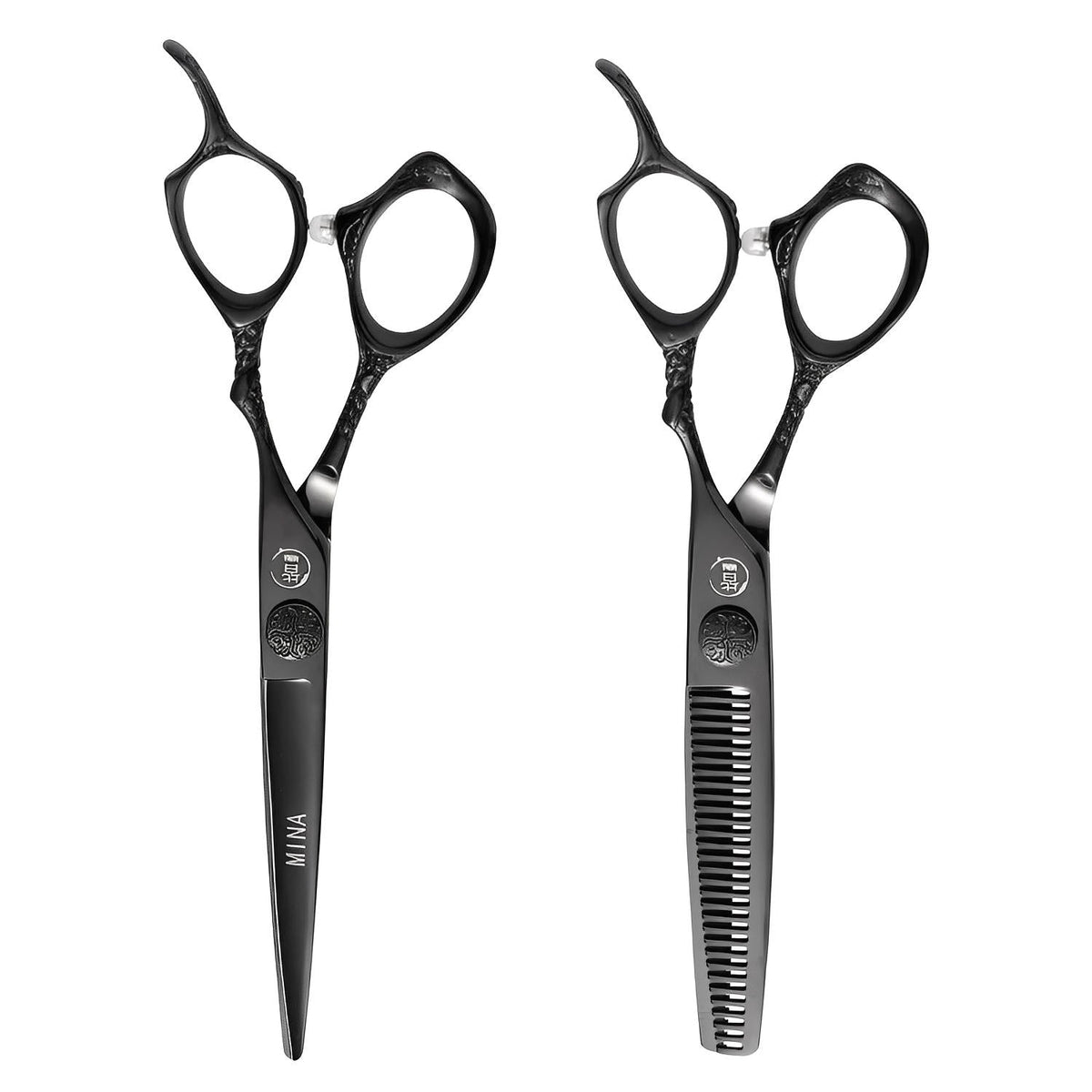 Mina Ash Black Hairdressing Scissor Set (SKU: MIN-ASH-S55)