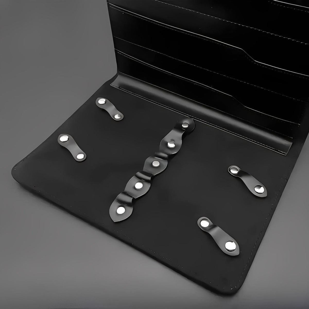 Juntetsu Leather Scissor Case - 8 Pocket Premium Storage (SKU: JUN-CASE-B8PC)