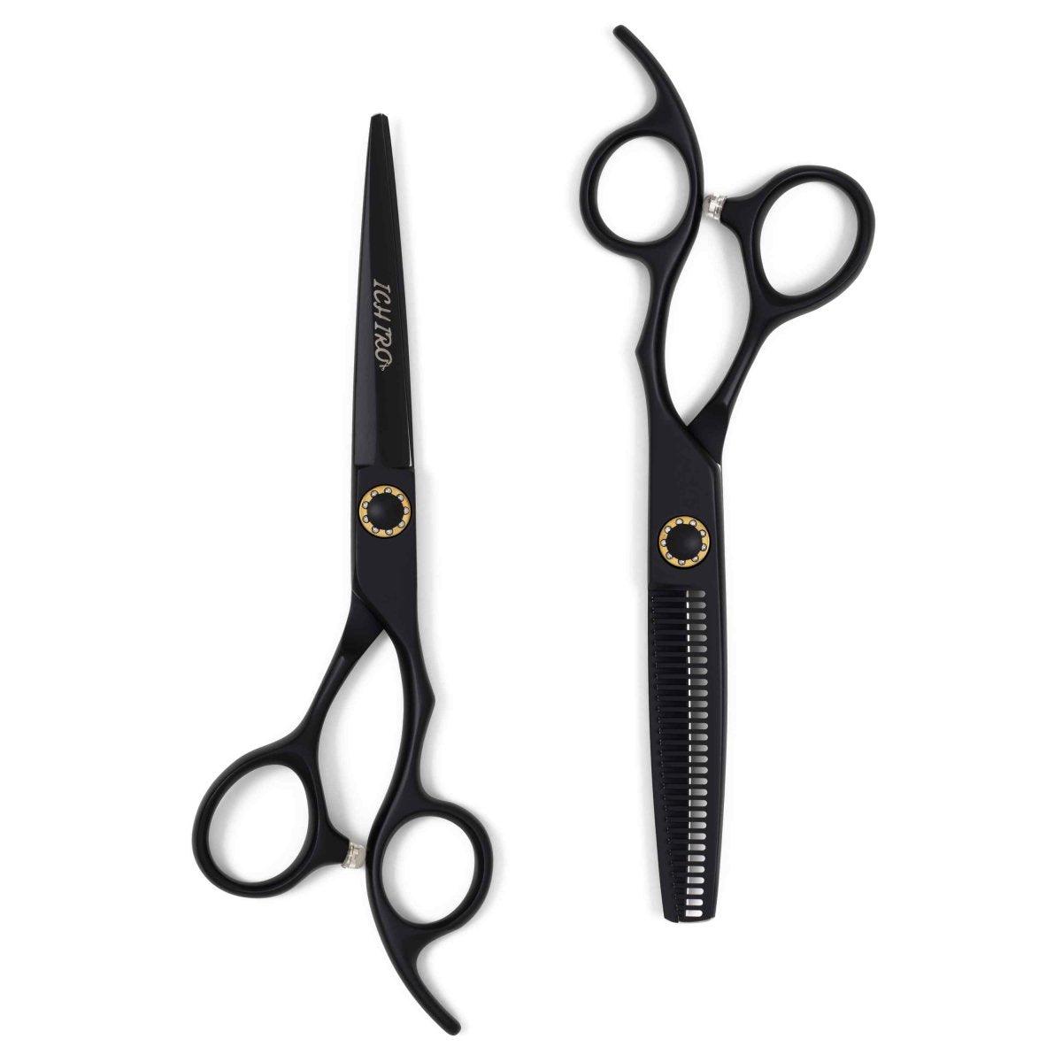 Ichiro Matte Black Professional Hairdressing Scissors Set - Scissor Hub Australia