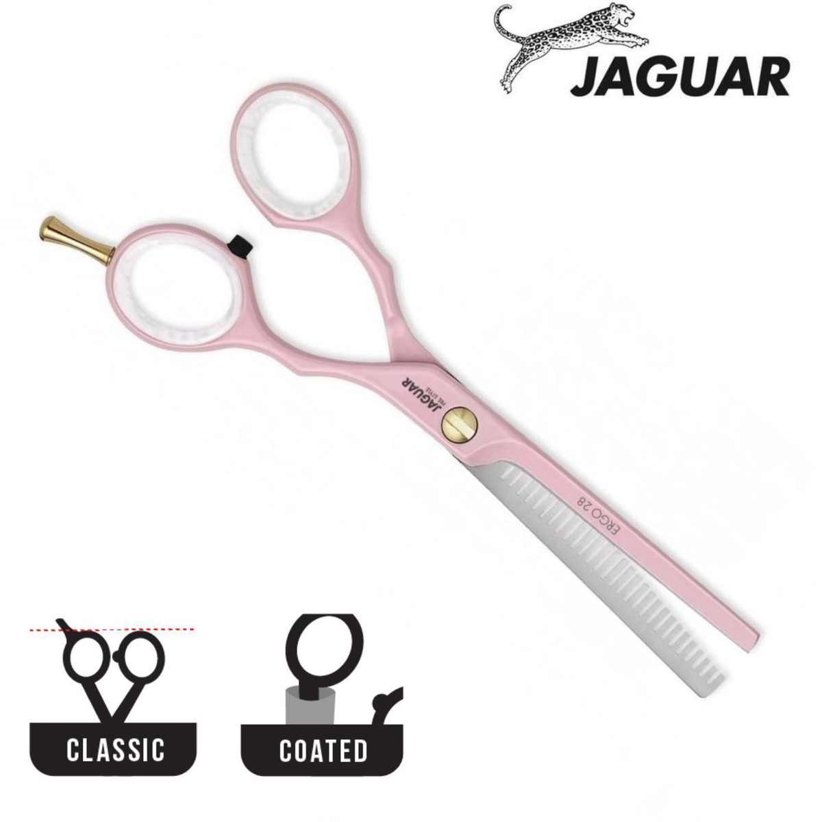 Jaguar Pink Ergo 28 Thinning Scissors