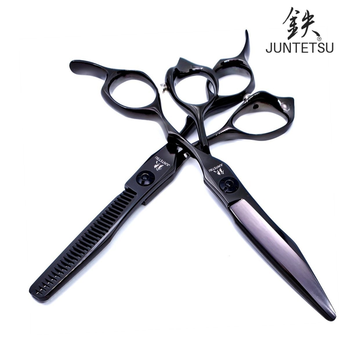 Juntetsu Night Black Hairdressing Scissor Set - Scissor Hub Australia