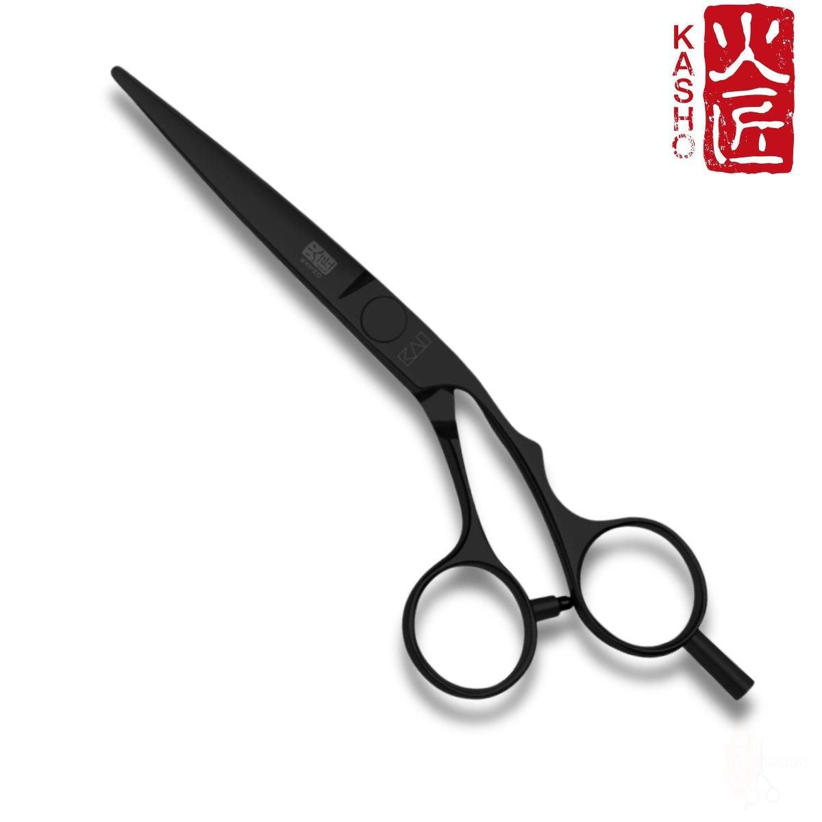 Kasho Silver Offset: BLACK Hair Cutting Scissors - Scissor Hub Australia